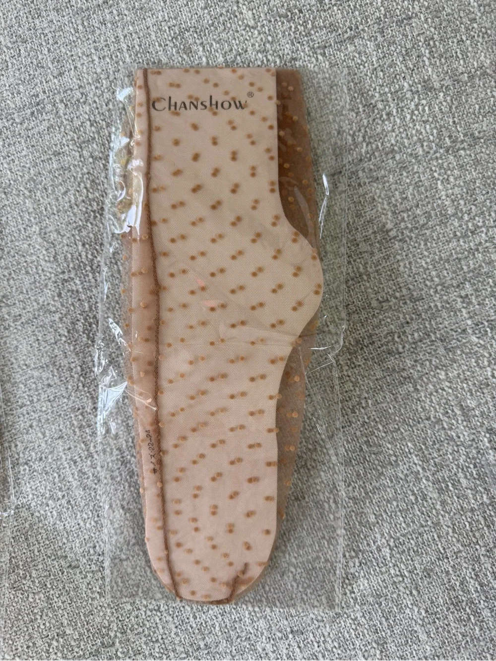Sheer Beige Polka Dot Dress Socks